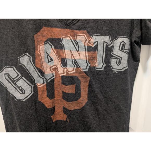 San Fransisco Giants Shirt Womens Gray SF Logo Nike V-Neck Slim Fit Size L MLB - Picture 2 of 7